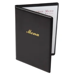 Protège-menus en PVC Olympia noirs - Format A5