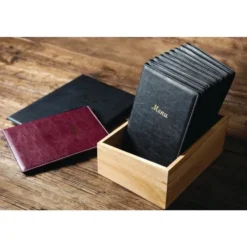 Protège-menus en PVC Olympia noirs - Format A5