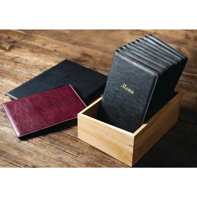 Protège-menus en PVC Olympia noirs - Format A4