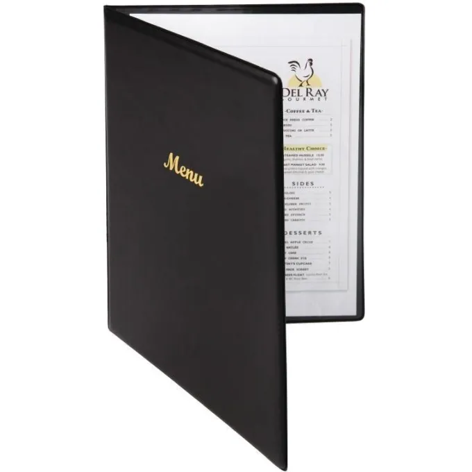 Protège-menus en PVC Olympia noirs - Format A4