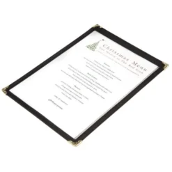 Protège-Menus Style Américain Deux Vues Noirs - Format A5 - Olympia