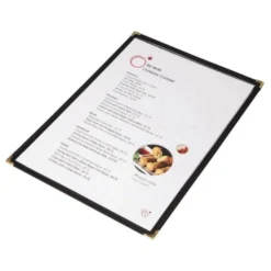 Protège-Menus Style Américain Noirs - Format A4 - Olympia