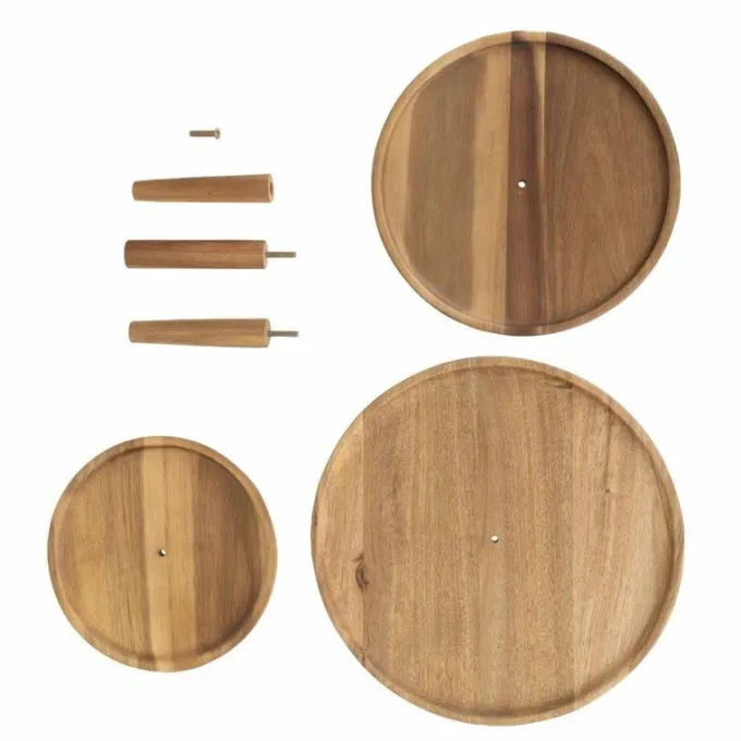 Présentoir en Acacia 3 Niveaux 305(Ø) x 395(H) mm - Olympia