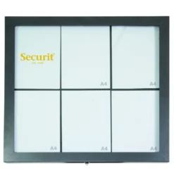 Présentoir LED - acier galvanisé - présente 6 pages A4 - Securit