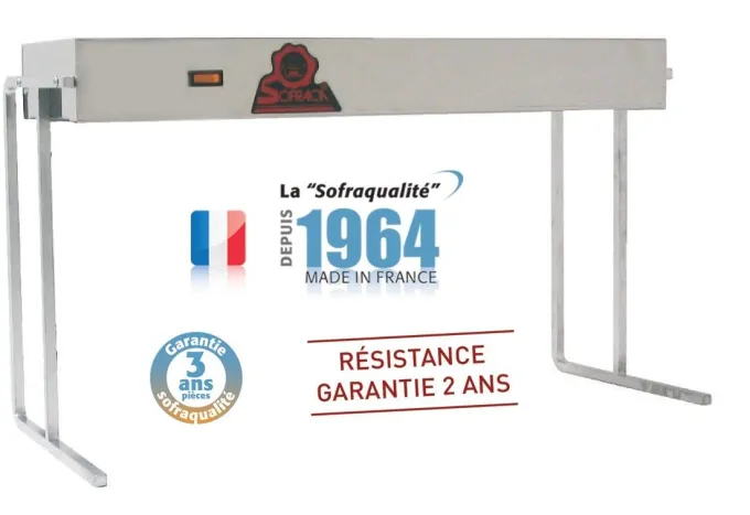 Rampe chauffante infrarouge avec régulateur - L 920 mm - Sofraca