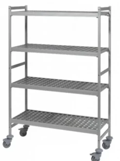 Rayonnage Alimentaire Structure Duralinox 4 Niveaux - L 1077 x P 360 x H 1800 mm