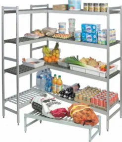 Rayonnage Alimentaire Structure Duralinox 4 Niveaux - L 1077 x P 360 x H 1800 mm