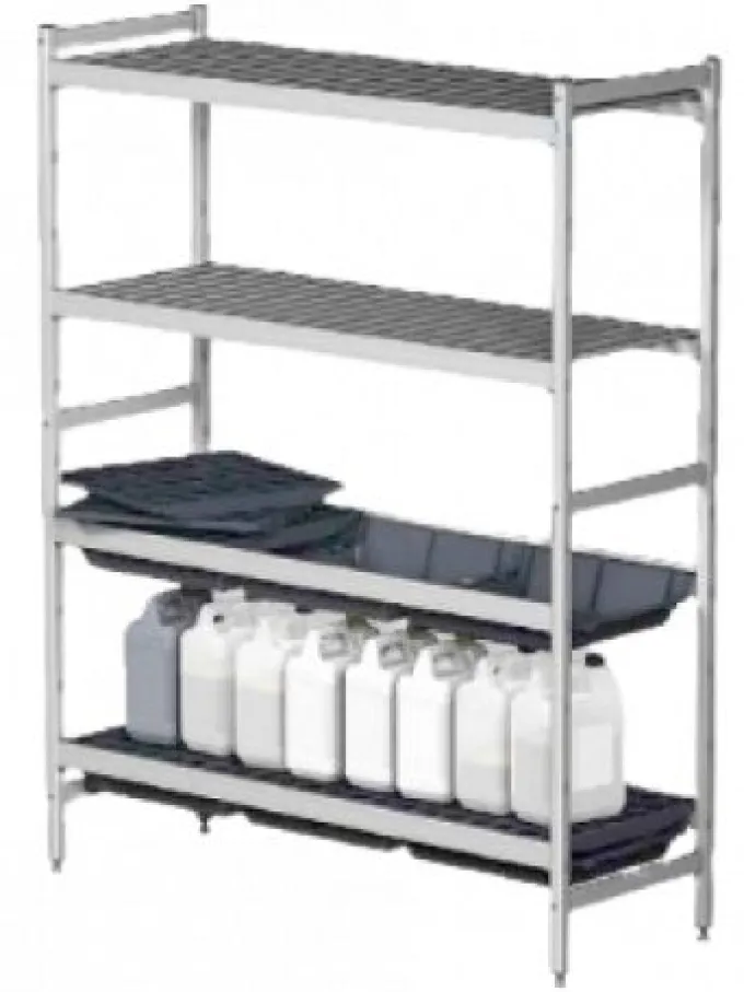 Rayonnage Alimentaire Structure Duralinox 4 Niveaux - L 1077 x P 360 x H 1800 mm
