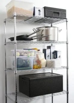 Rayonnage avec 5 étagères Chrome 910x455x(H)1830 mm - Hendi