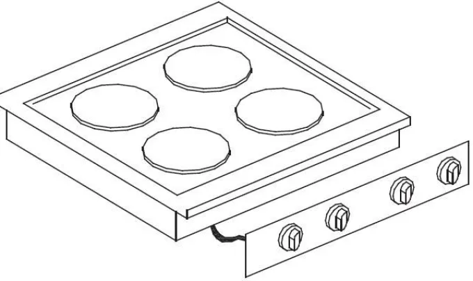 Réchaud Electrique Drop-In - 4 Plaques - Combisteel