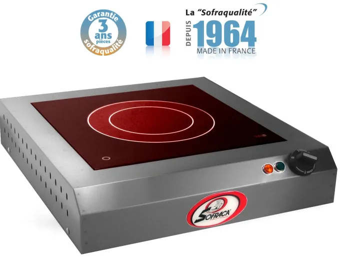Réchaud vitrocéramique - 1 feu - 300 x 300 mm - Sofraca