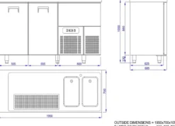 Refroidisseur de Bière - 2 Portes - Avec Evier Gauche - Combisteel
