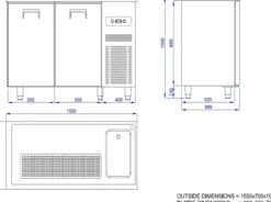 Refroidisseur de Bière - 2 Portes - Avec Evier Gauche - Combisteel