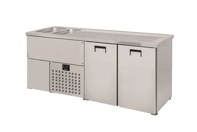 Refroidisseur de Bière - 2 Portes - Avec Evier Gauche - Combisteel