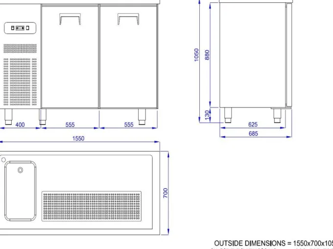 Refroidisseur de Bière - 2 Portes - Avec Evier Gauche - Combisteel