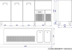 Refroidisseur de Boisson Avec Evier Gauche - 3 Portes - 2R - Combisteel