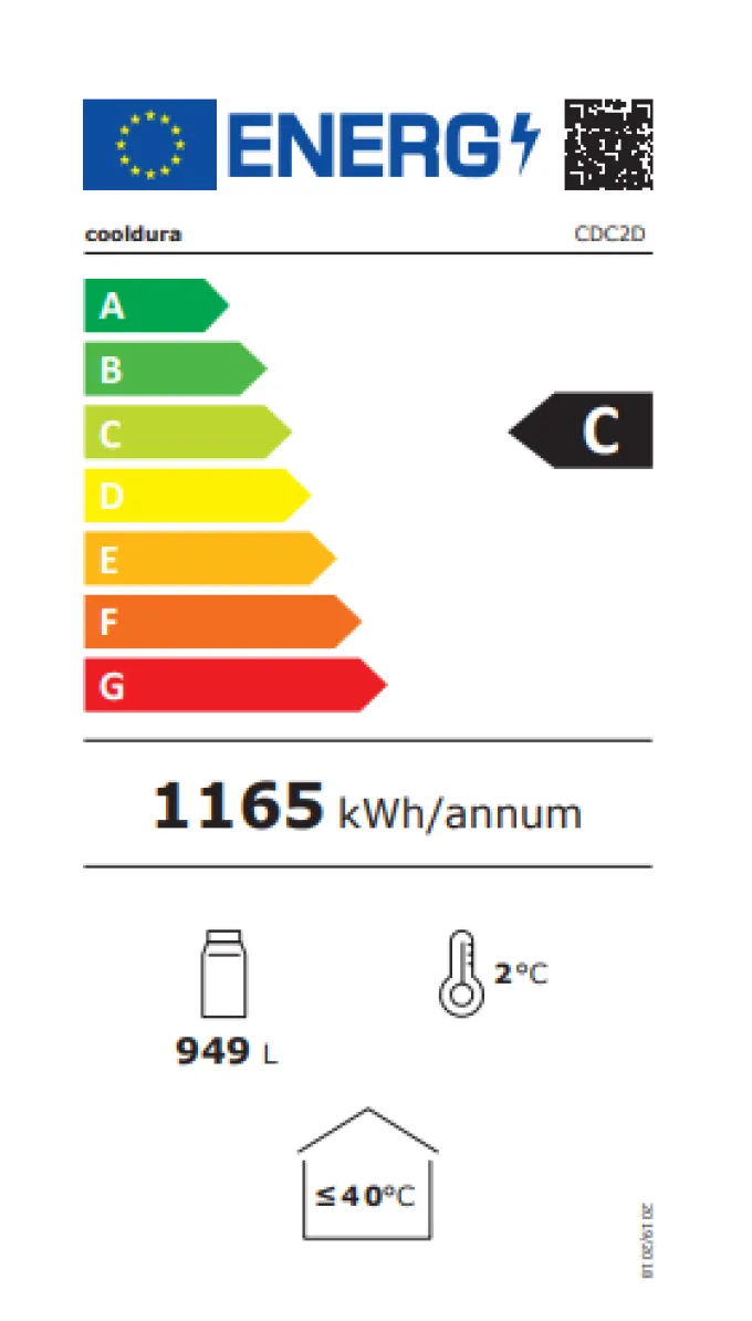 Réfrigérateur à bouteilles avec 2 portes vitrées - 1000 litres