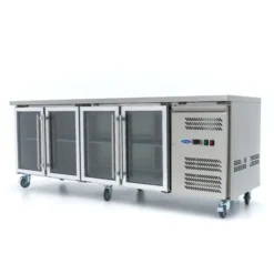 Réfrigérateur de Comptoir - 223 cm - 4 Portes Vitrées - Maxima