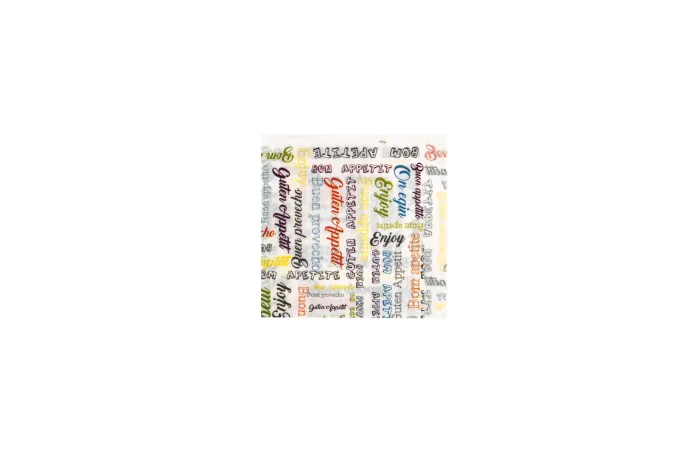 Sachet burger en papier ingraissable blanc "enjoy" 2 côtés ouvert 14 x 14 cm - 500 unités - Betik