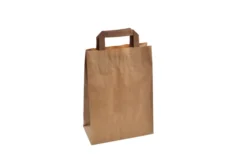 Sac à poignées plates en papier kraft 22 + 10 x 29 cm - 250 unités - Betik