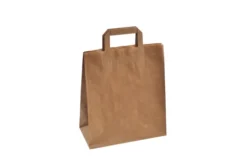 Sac à poignées plates en papier kraft 26 + 14 x 30 cm - 250 unités - Betik