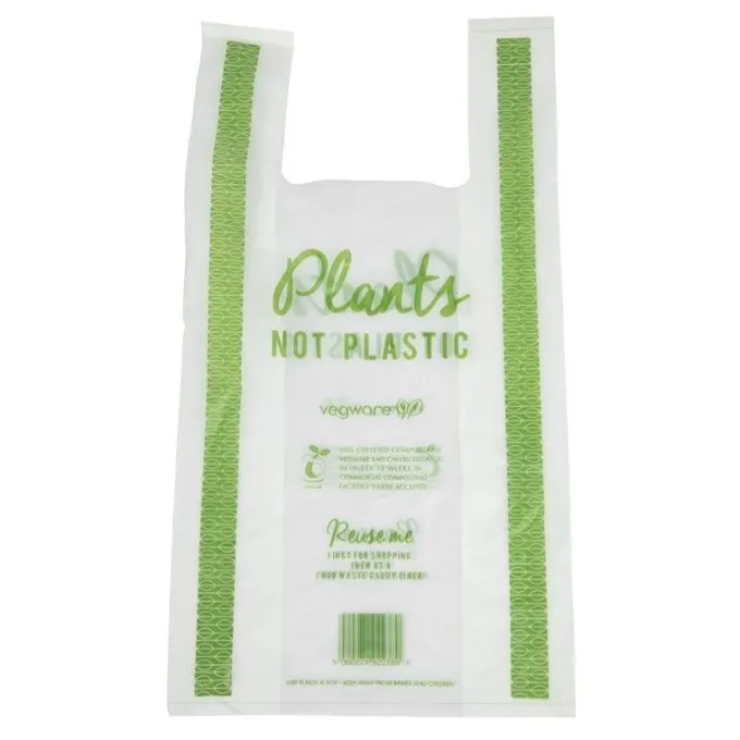 Sacs Bretelles Compostables en PLA Taille Moyenne - Lot de 500 - Vegware