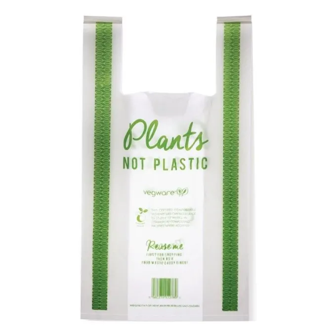 Sacs Bretelles Compostables en PLA Taille Moyenne - Lot de 500 - Vegware