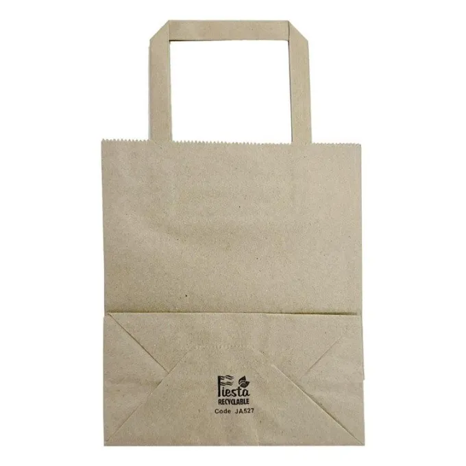 Sacs Papier Poignées plates - Lot de 250 - H240 mm - Fiesta Recyclable