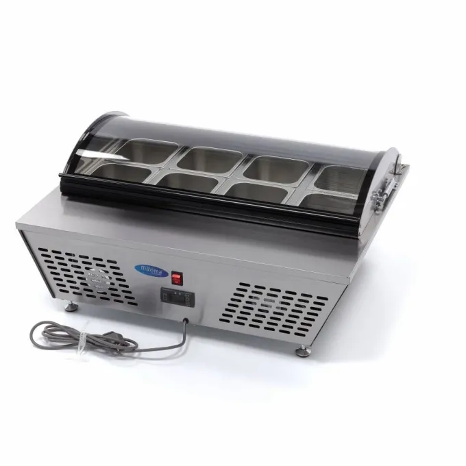 Saladette - 67 L - avec 8 x GN 1/6 - Modèle de Table - Maxima