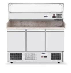 Saladette pizza 3 portes avec vitrine réfrigérée 380+40L Arktic - Hendi