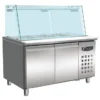 Saladette Réfrigérée avec 2 Portes et Vitrine - 3 Bacs GN 1/1 et 3 Bacs GN 1/6 - Combisteel