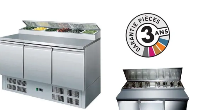 Saladette Réfrigérée - 425 L - 3 portes - Avec groupe logé - Nosem