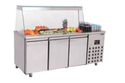 Saladette réfrigérée vitrée 4 GN 1/1 - 3 portes - Combisteel