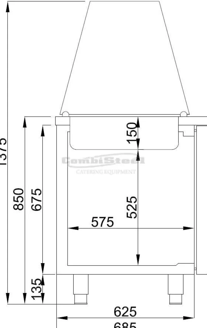 Saladette réfrigérée vitrée 4 GN 1/1 - 3 portes - Combisteel
