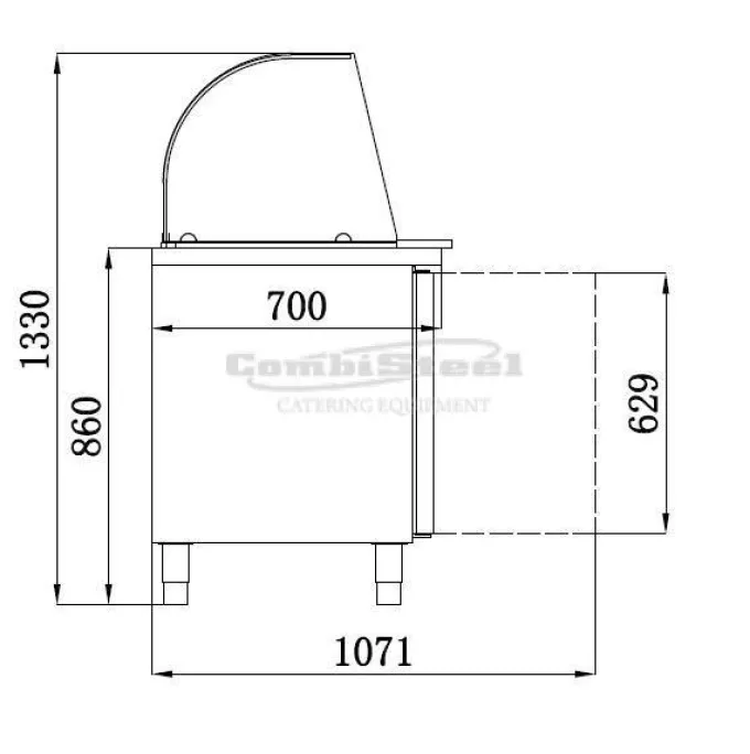 Saladette réfrigérée vitrée - 3 portes - Combisteel