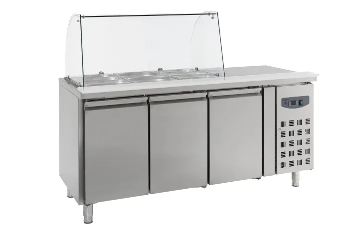 Saladette réfrigérée vitrée - 3 portes - Combisteel