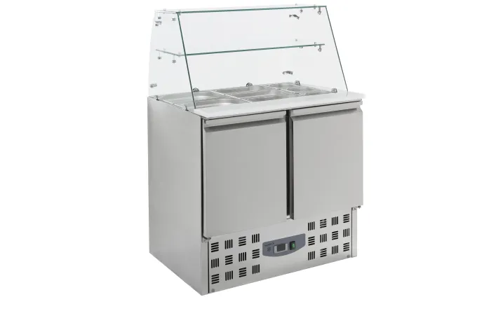 Saladette réfrigérée vitrine en verre - 2 portes - Combisteel