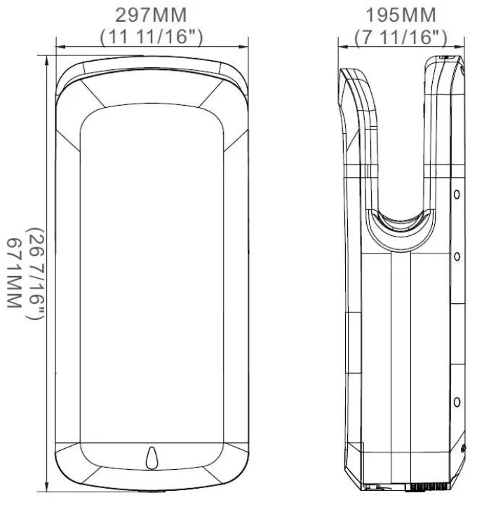 Sèche- mains Professionnel 158m3/h - Combisteel
