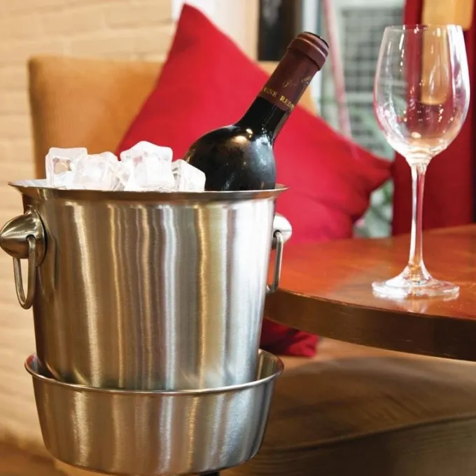Seau à champagne en inox brossé professionnel 3,78 L - Olympia