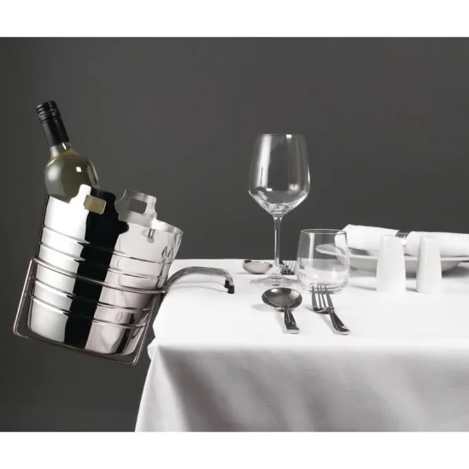 Seau à champagne professionnel en inox poli diamètre 204 mm - Olympia