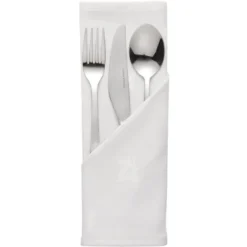 Serviette Blanche en Coton Motif Feuille de Lierre 450 x 450 mm Lot de 10 - Mitre