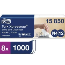 Serviette blanche pour distributeur Tork DB465 - Carton de 8000 pièces