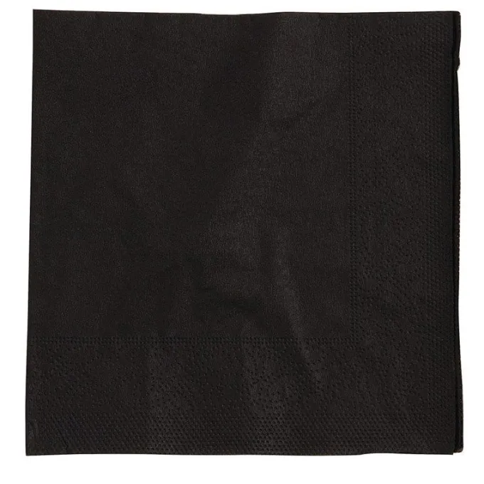 Serviettes cocktail noires 250 mm - Katrin - Carton de 2000