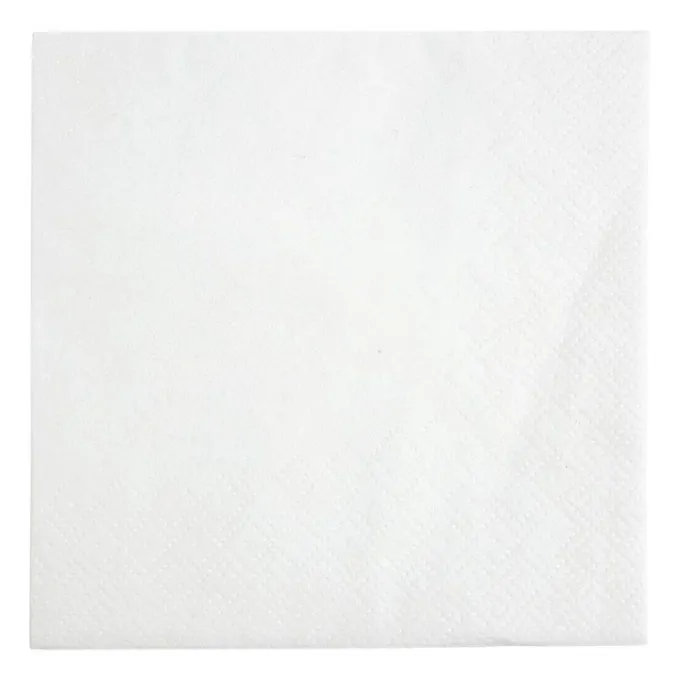 Serviettes Cocktail 2 Plis Format 1/4 Recyclable 240mm Blanches - Lot de 4000 - Fiesta