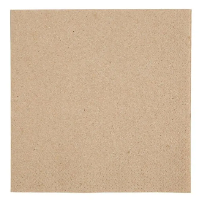 Serviettes Cocktail Recyclées 2 Plis Pliage 1/4 240mm Kraft - Lot de 4000 - Fiesta