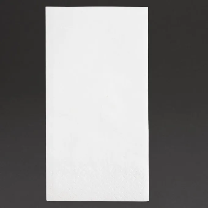Serviettes Snacking 2 Plis Pliage 1/8 Recyclable 330 mm Blanches - Lot de 2000 - Fiesta