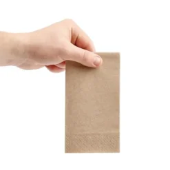 Serviettes Snacking Recyclées 2 Plis Pliage 1/8 Recyclable 330 mm Kraft - Lot de 2000 - Fiesta