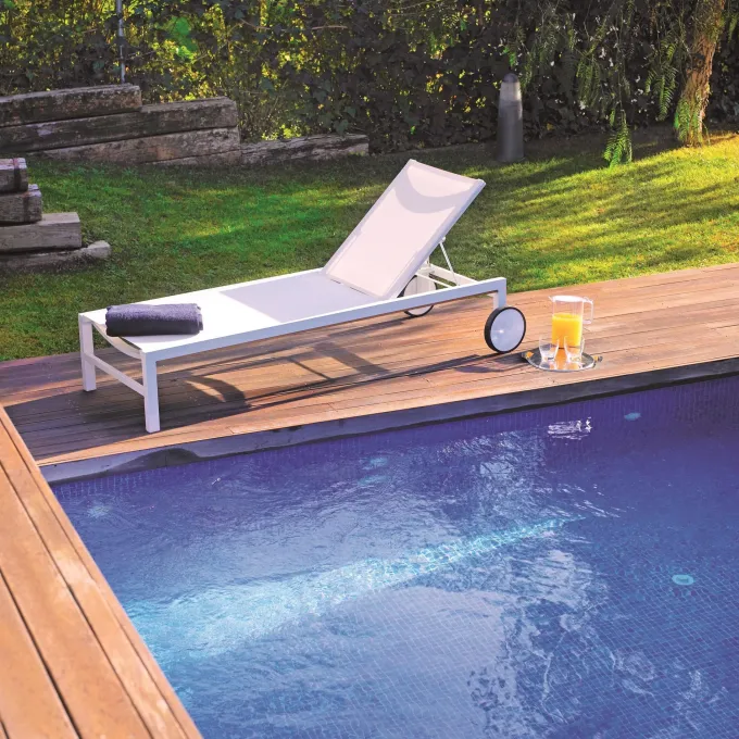 Set 2 Chaise Longue Texth. Shio Blanche - RESOL