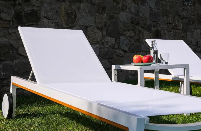 Set 2 Chaise Longue Texth. Shio Blanche - RESOL