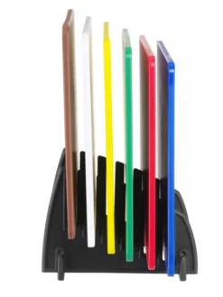 Set de 6 planches à découper HACCP avec rack, 6 u., 450x300x(H)10mm - Hendi